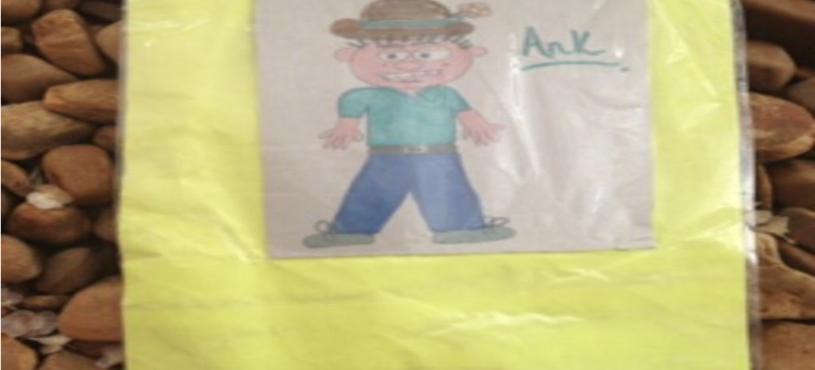 A picture of a cartoon character man in a hat called Ank